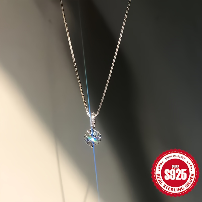 Geometric Water Drop S925 Pure Silver Collarbone Necklace