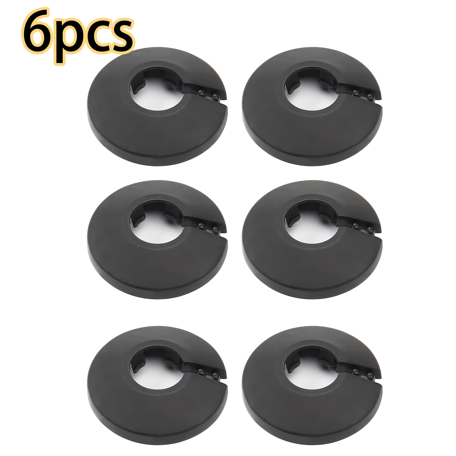 TEMU 6 piezas de placa cubierta para tubería negra de 1/2 - 16 mm (5/8 ) tipo , cubierta decorativa para agujeros de tubería de agua