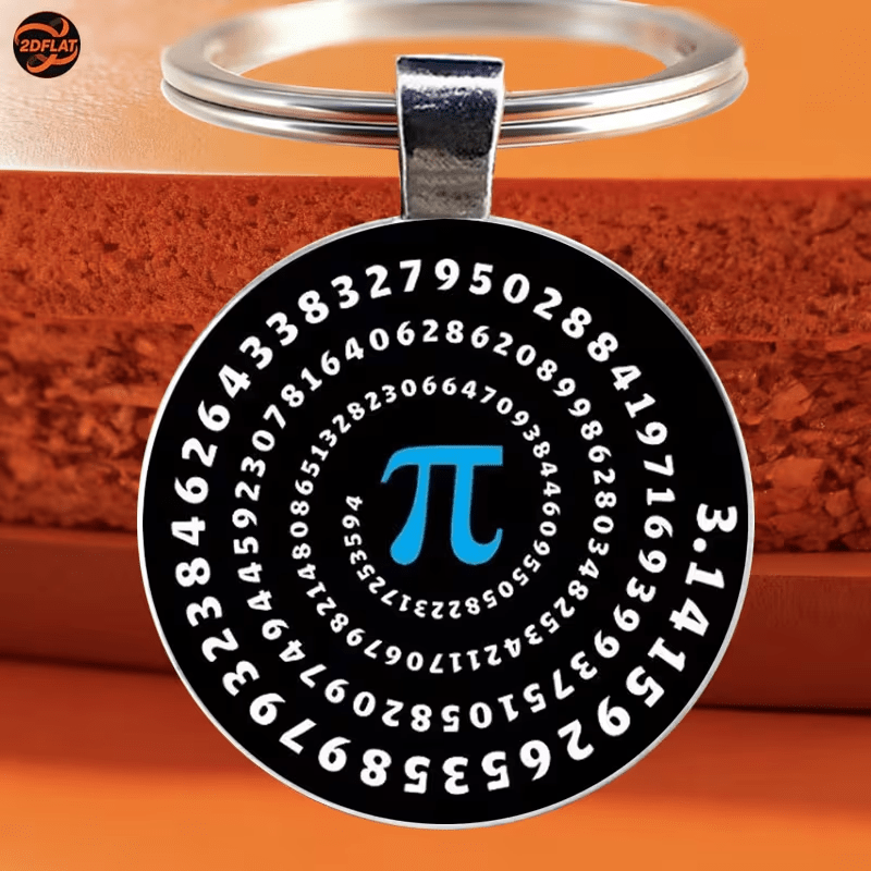 2d Flat, 2d Flat Pi Keychain | A Stylish Alloy Accessory Suitable For Men And Women. An For Math Enthusiasts. Perfect As A Bag Or Car Key Accessory, Or As A Gift For On Occasions Like Christmas