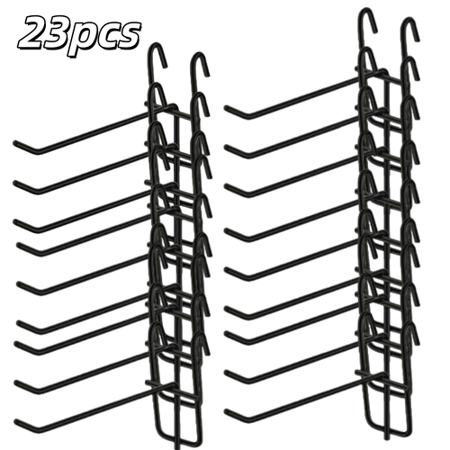 set of 23 metal hooks for grid wall panels ideal for displaying items like earrings and hair additions home decor and supermarket shelving