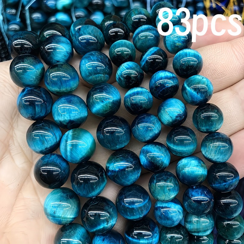 TEMU 83pcs/Set Multicolore Œil de Tigre Rondes Perles Matériau en Verre, Matériaux de Bijoux, de Bijoux, , Fournitures Décoratives, Peut Être Utilisé