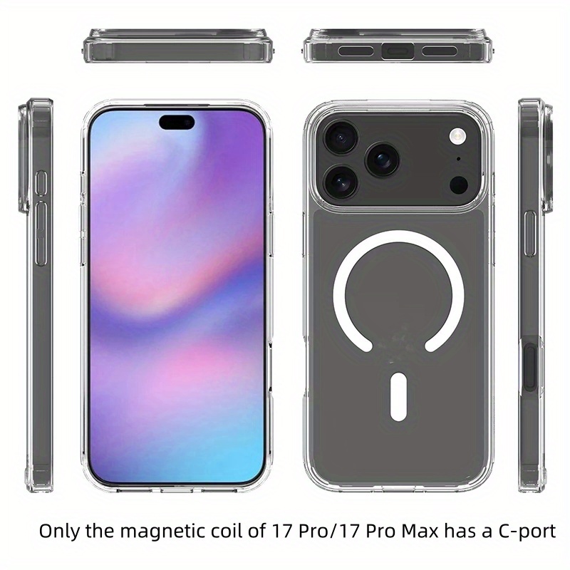 Phone Case - Magnetic Case Hybrid Hard Cover For Iphone 17 Pro Max 17 Pro 15 14 13 17 Air Shockproof Soft Shell