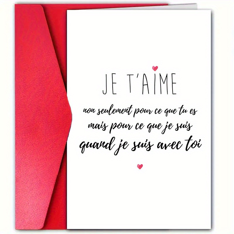 TEMU 1 Carte de vœux style lettre avec enveloppe, pour offrir à une , un mari, une fille, un fils ou un membre de . présente un adorable motif ,