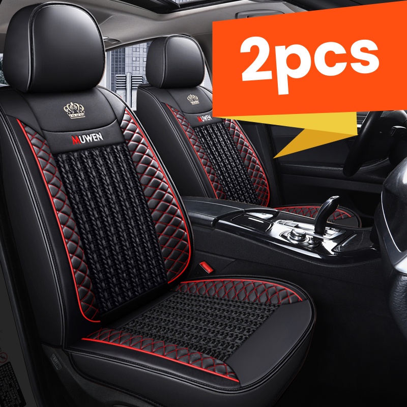 TEMU 2er-Set Universal Kühlende Atmungsaktive Autositzbezug, Autositzbezug, Sitzkissen, Strickstoff, Passend für Alle Modelle