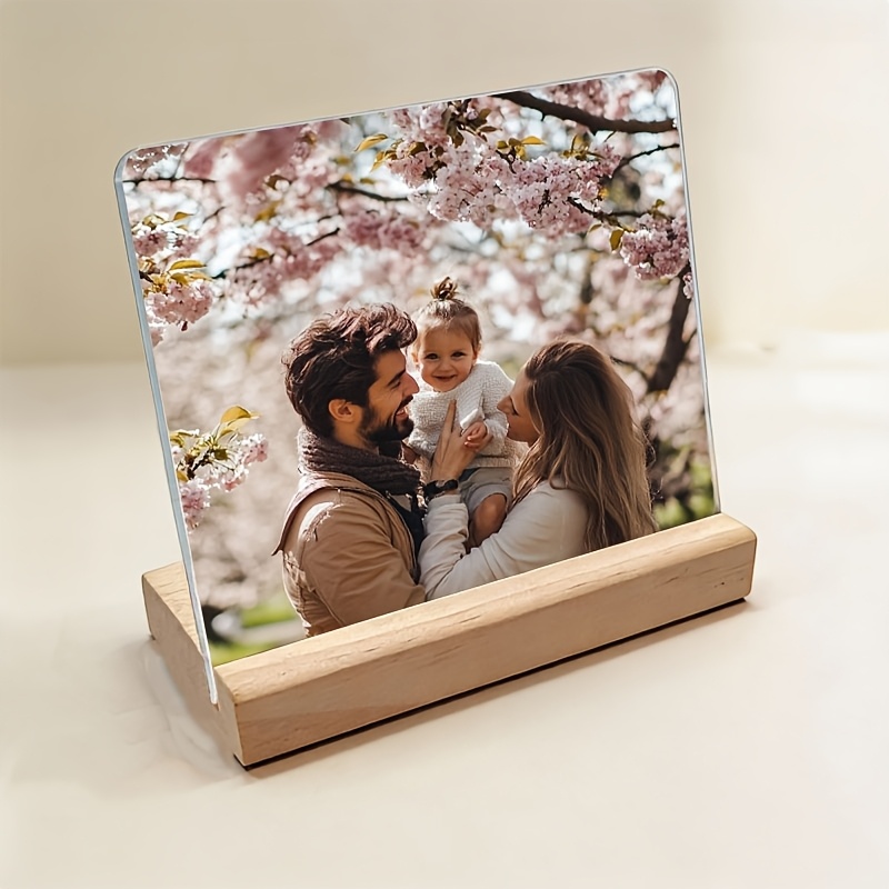 TEMU Decorative Sign And Plaque 2d Flat Custom Acrylic Photo Frame, For Couple's Anniversary Halloween Christmas Decoration