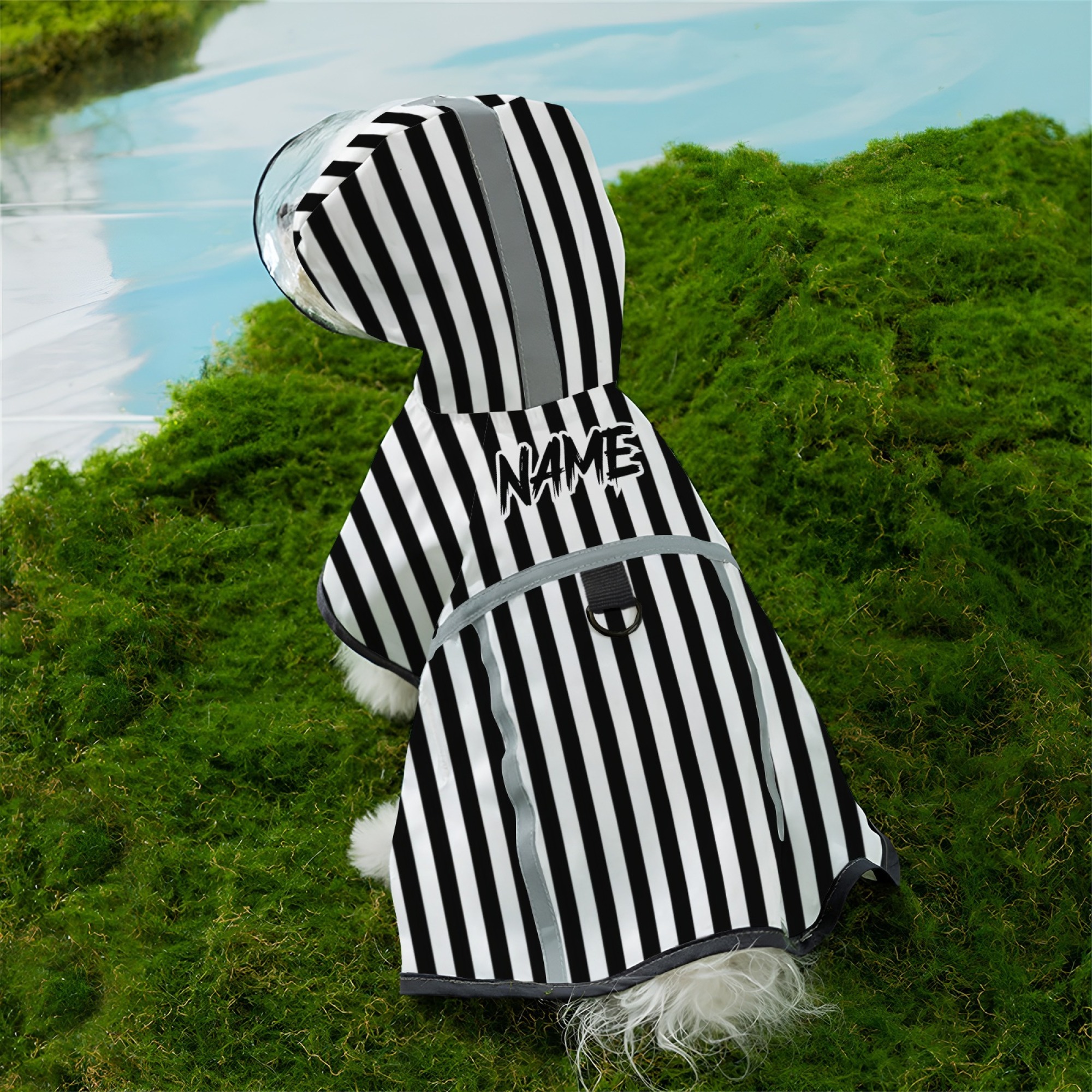 TEMU Custom Letter Dog Raincoat Deep-spun Pet Coat, Machine Washable, Adjustable, Shoulder Strap Suitable For Small And Large Dogs, Personalized Dog