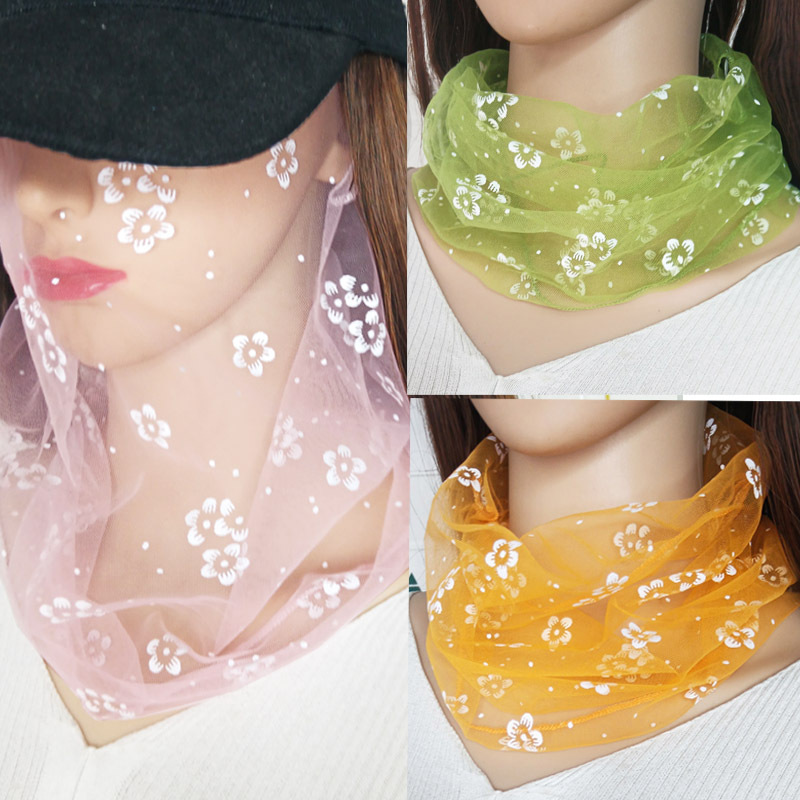   and summer womens neck protection headgear neck protection hanging ear veil covering neck lines mesh scarf thin neck cover