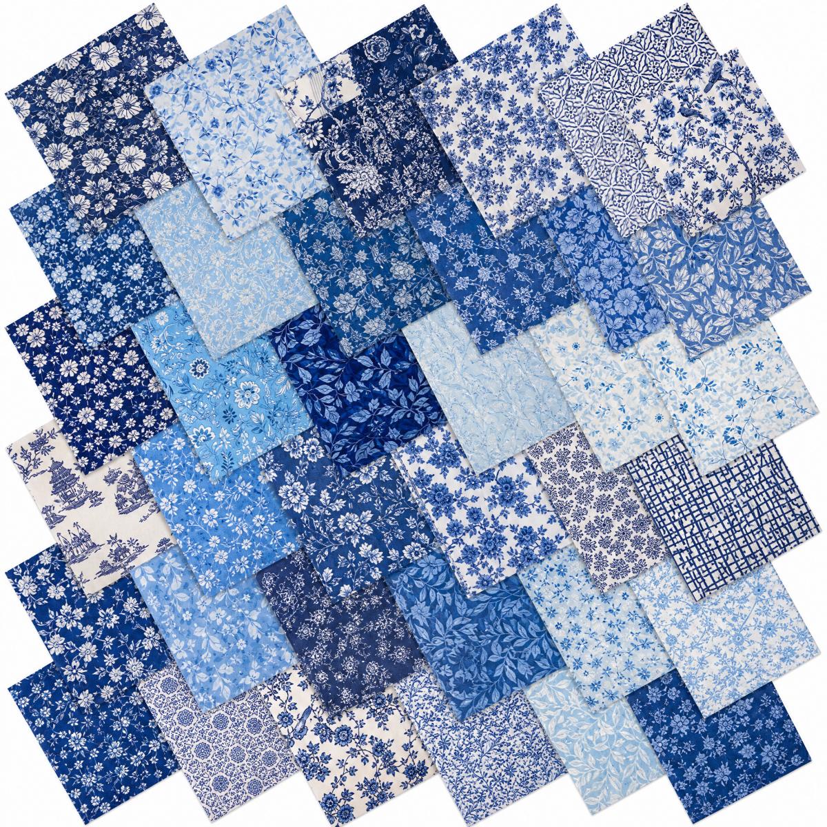TEMU Lot de 60 pièces de tissu à imprimé hortensia et floral 10x10cm | Blocs de patchwork prédécoupés, 30 floraux élégants, pour le patchwork, le