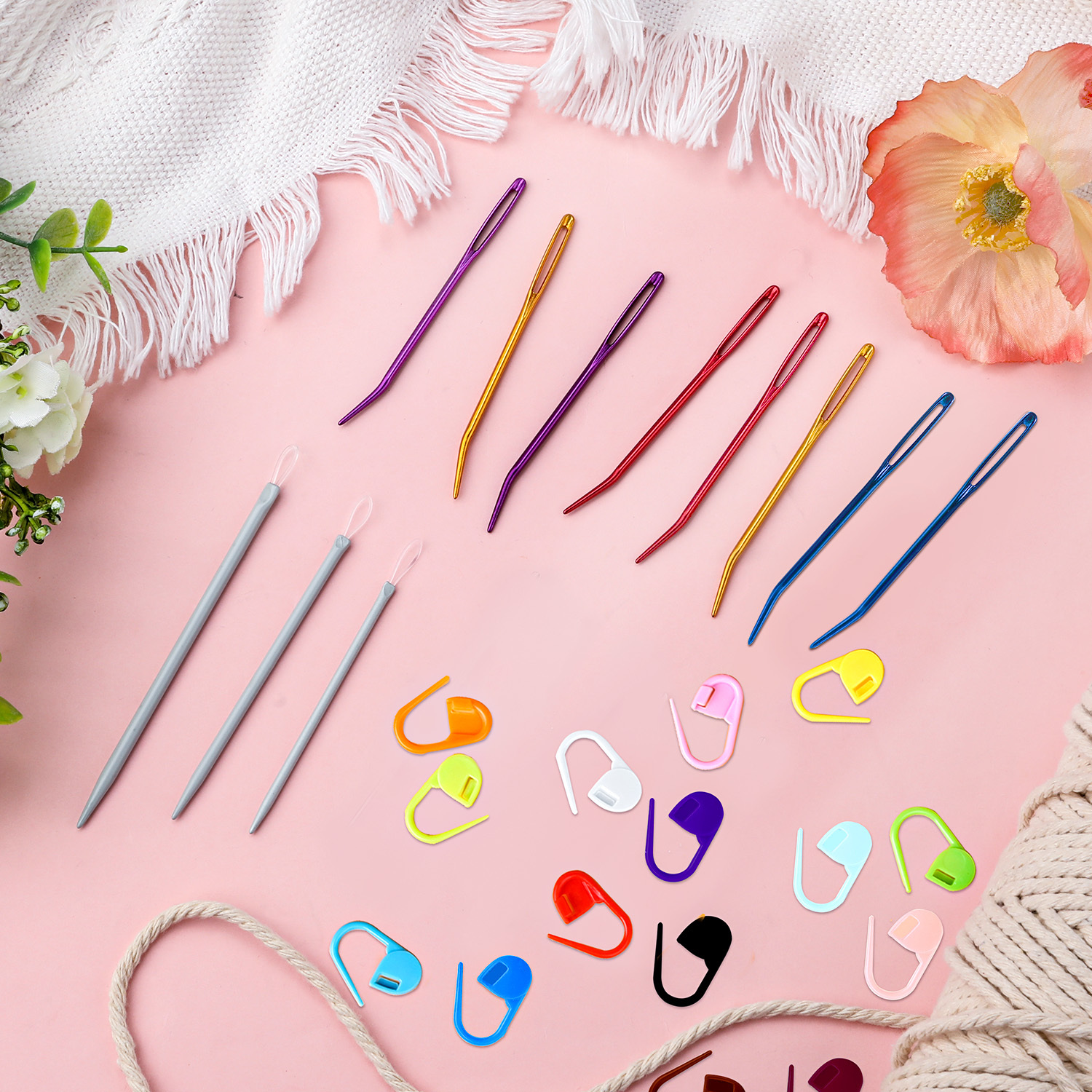 26pcs Sewing Needles Tool Set for Knitting and Crochet