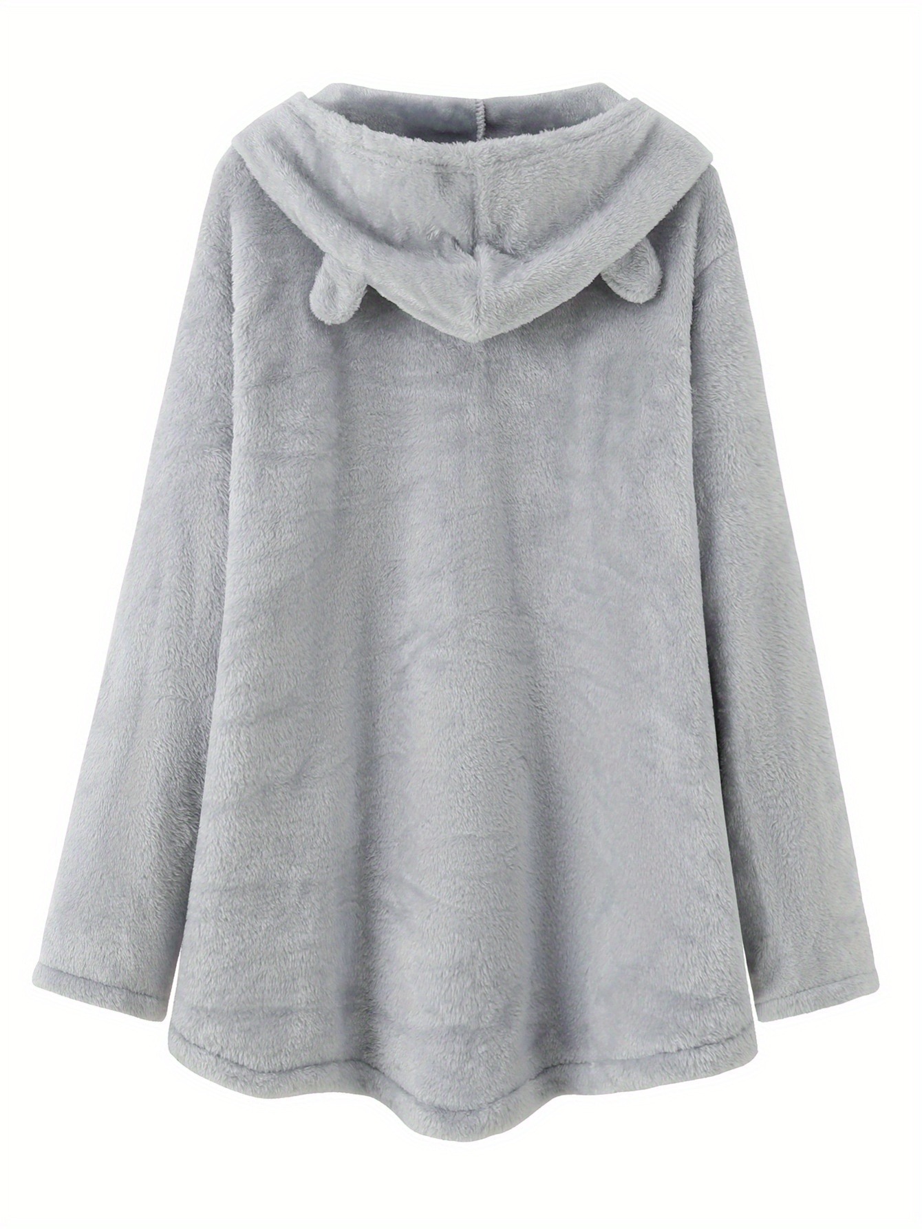 cozy cats flannel hoodie women plush long sleeve Temu