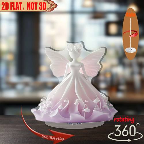 item picture 2d flat 2d flat 2d plane a 2d flat rotating acrylic desktop ornament featuring a fairy with charm to office desk or flower display it a great small gift