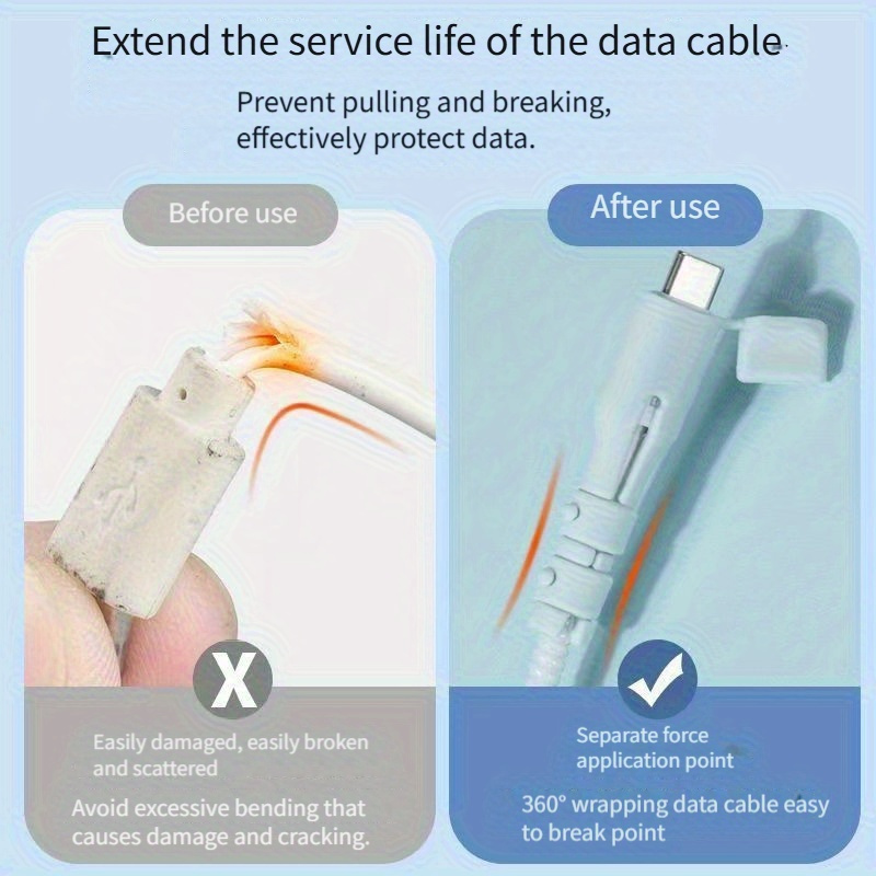 2pcs Random Colour USB-C Charger Cable Protective Sleeves