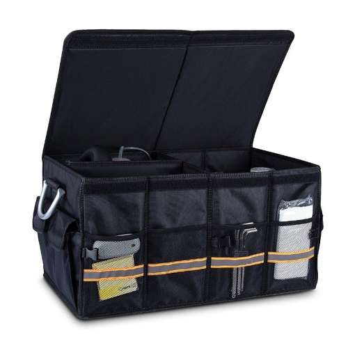 Organiseur De Coffre De Voiture Pliable étanche – Tissu Oxford 600D, Dimensions 53x39x26.5cm, Avec Poignée Et Compartiments