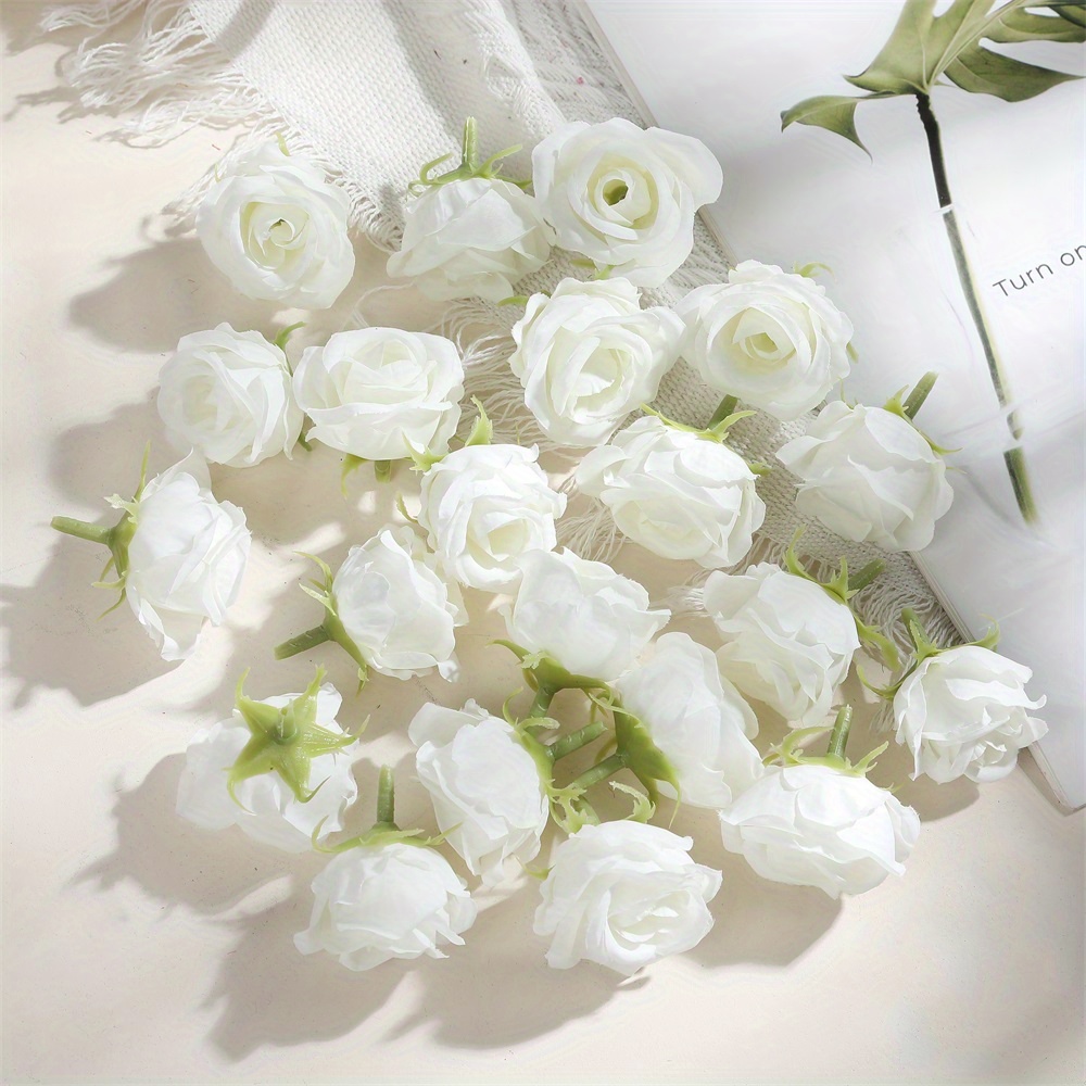 TEMU 30pcs Artificial Rose Heads And Buds Diy Kit, Wreath Materials, Holiday Birthday Party Decorations, Bridal Wrist Corsages, Home Floral Shop,