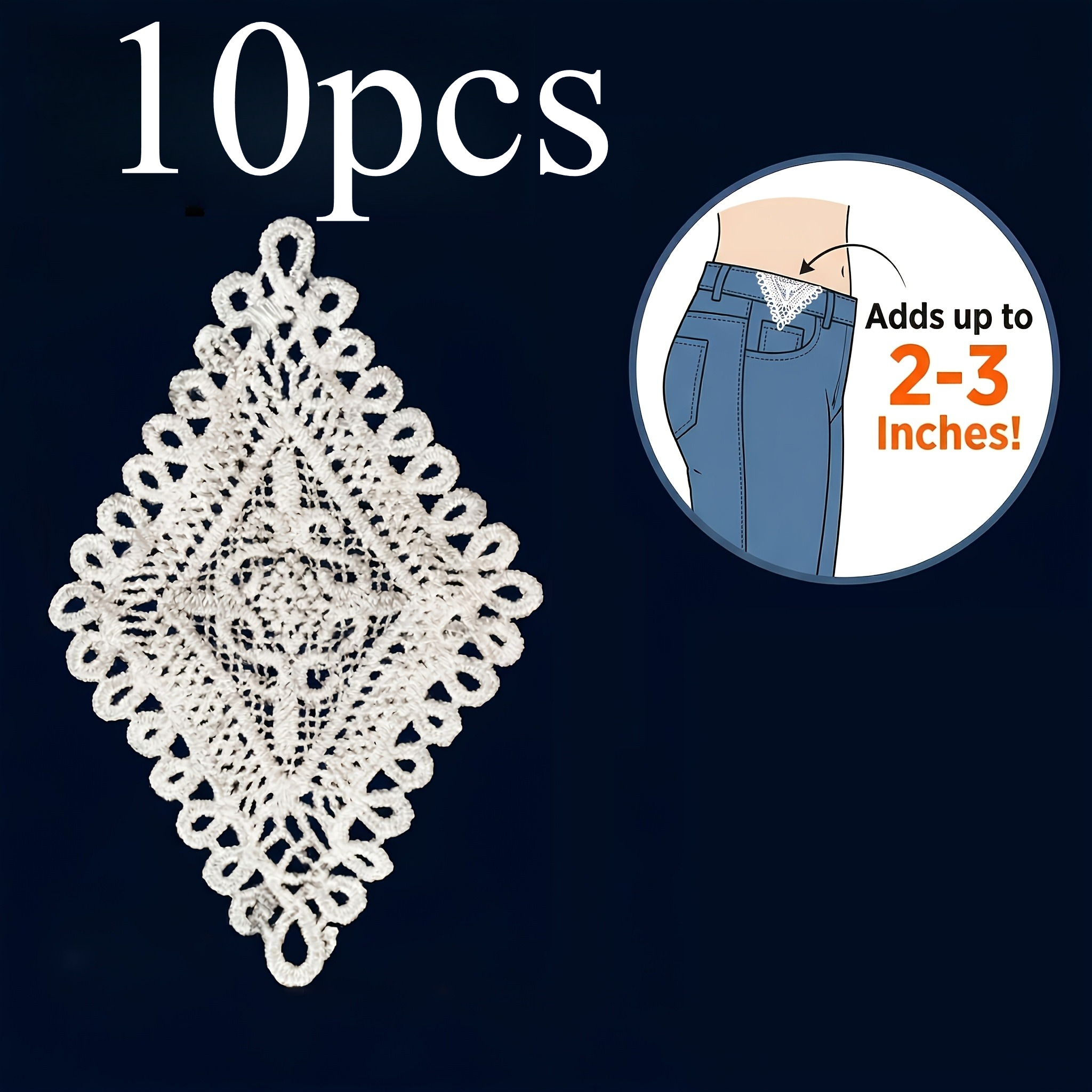TEMU 10pcs Set Of Bohemian Embroidered Patches, Hand Sewing Denim Skirt Extension - Waist Size Small To Large, Premium Clothing Thickening Patches,