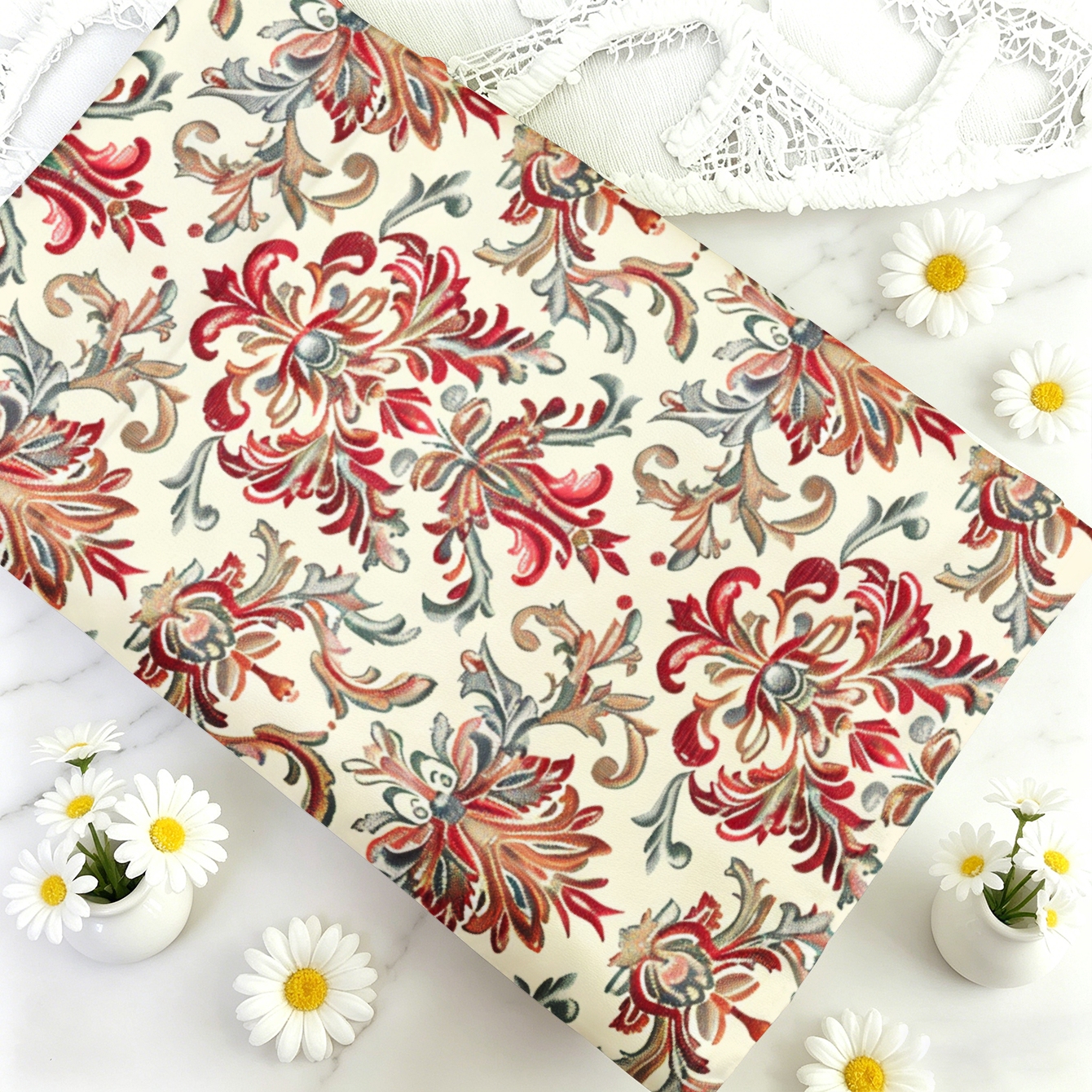 TEMU Tela con estampado digital de floral , 1 pieza, varios tamaños disponibles, tela de poliéster y cómoda para bricolaje, adecuada para patchwork,