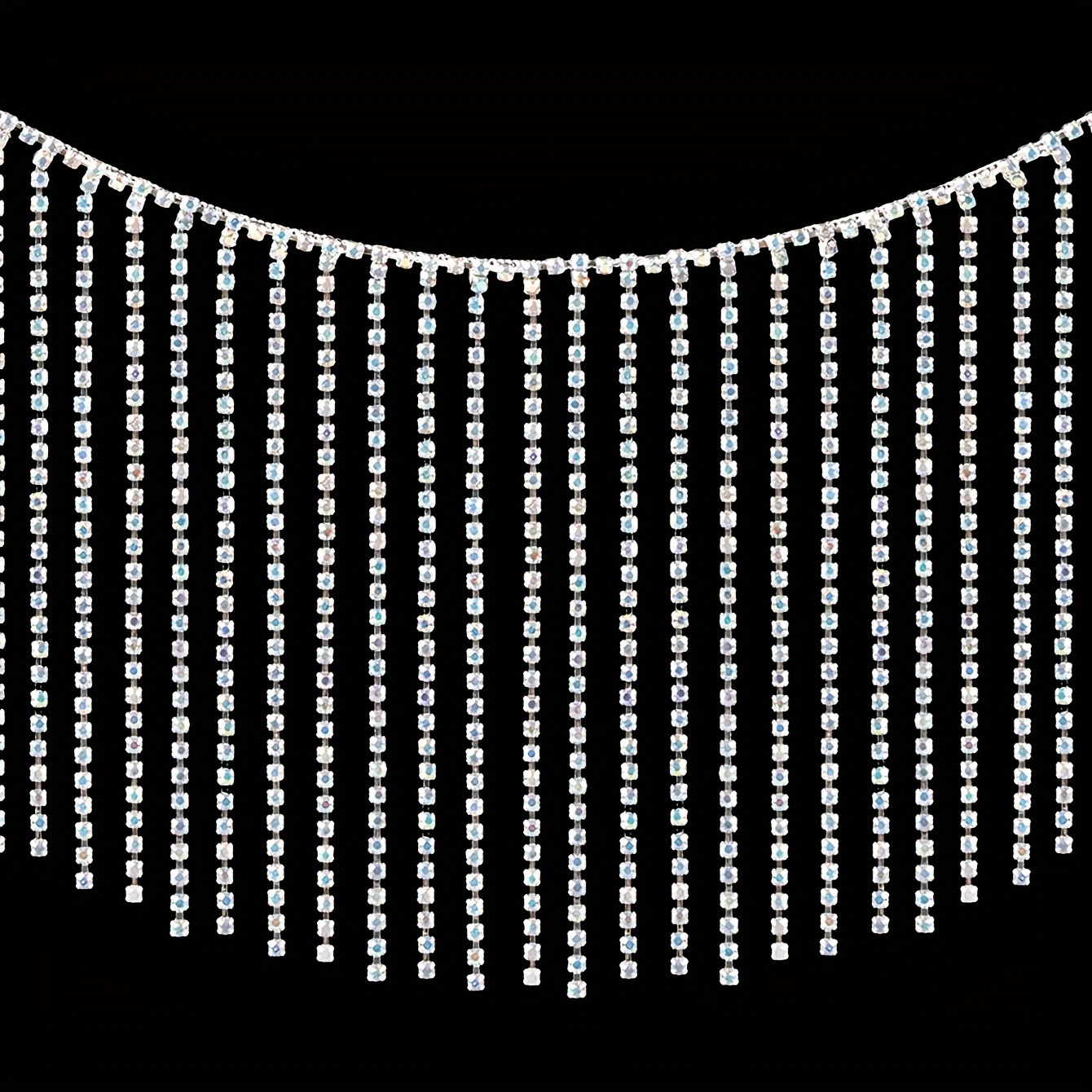 E-shop 1 Yard Quastenbesatz Taillenbund Perlen Quastenbesatz Kette Dekorative Schleife Silberne Quastenkette Jeans Kleidung Zusatz Dekoration