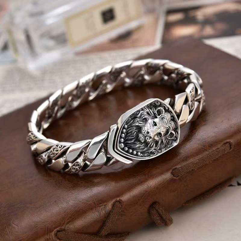TEMU 925 Silver Men's Retro Bracelet | Retro Bohemian Style With Unique Pattern - Ideal For Daily Wear, Christmas, Valentine's Day, Perfect Gift For