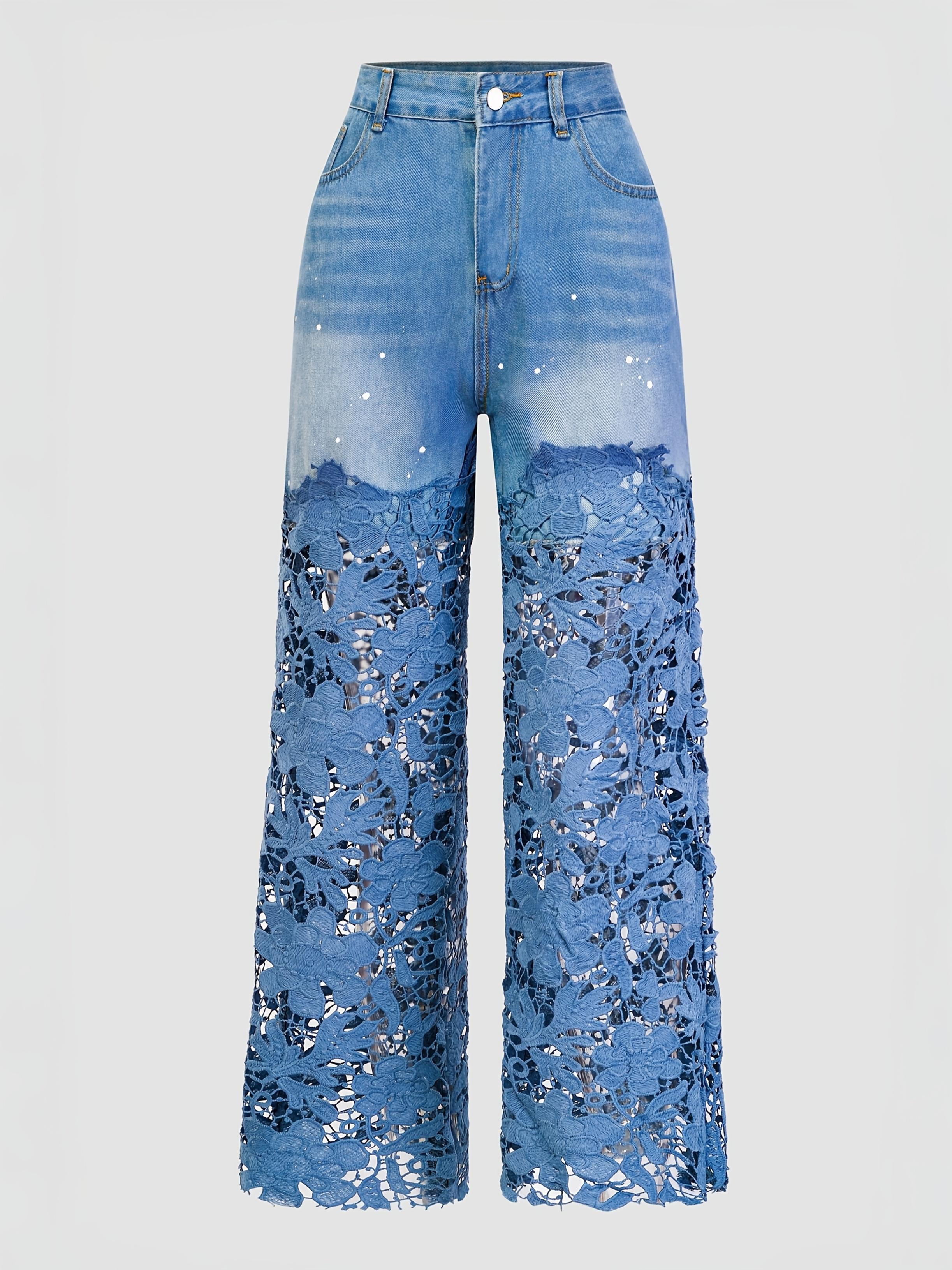 women lace jeans sold on Temu United States