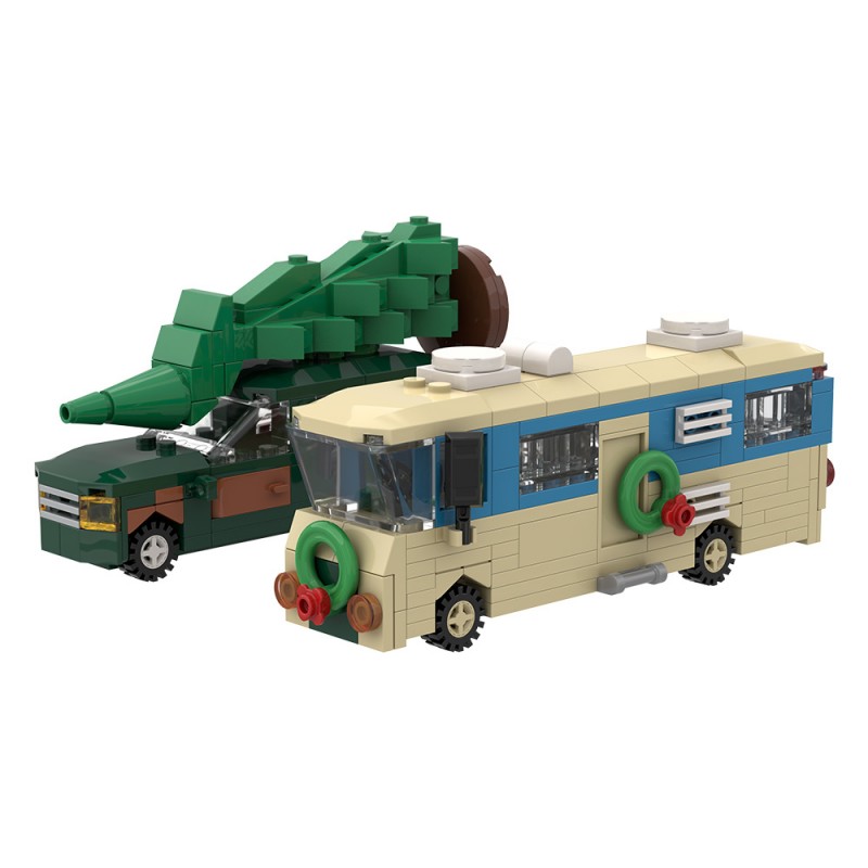 Image of 338pcs Christmas Vacation Building Set - Holiday Vehicle - Festive Family Truck - Collectible Display - Christmas Gift