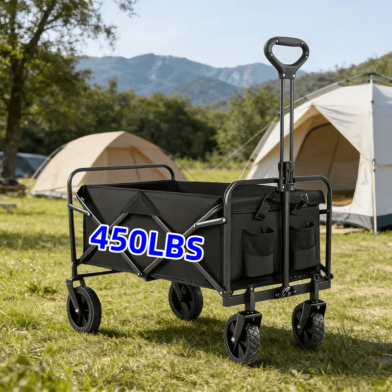 TEMU Carrello manuale pieghevole multiuso per carichi pesanti da 450 libbre (450 Lb) ad capacit�, 4 ruote girevoli i , telaio resistente in acciaio