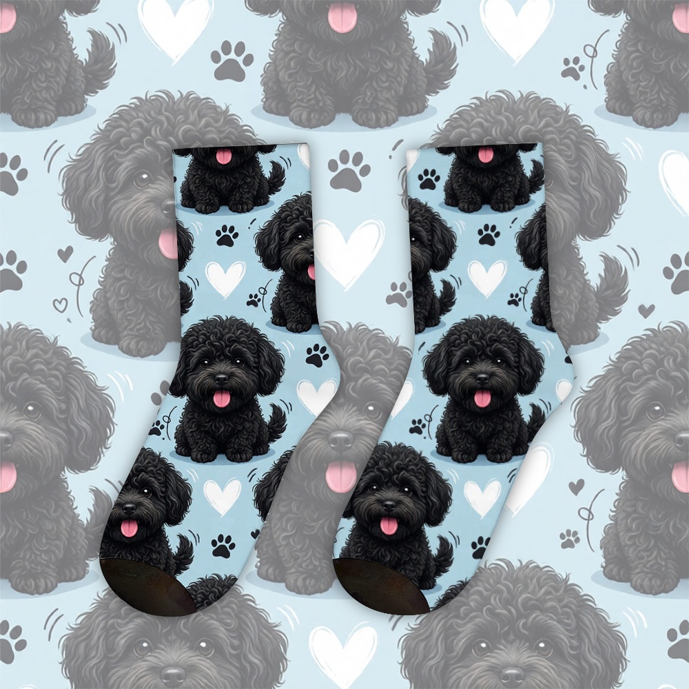 TEMU 1 Pair Socks Cute Curly Pattern Soft And Breathable Crew Socks Hip Hop Style Novelty Casual Socks For Men And Women Funny Novelty Sock Gift