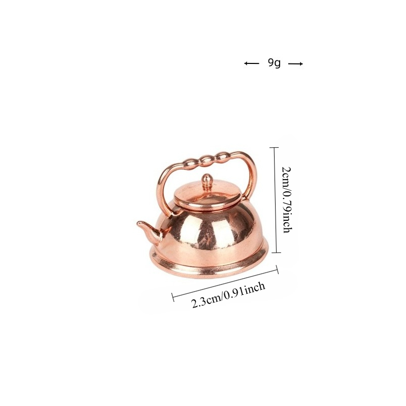 TEMU Vintage Metal Miniature Kettle – 1:12 Dollhouse Accessory – Available In – Lidded Teapot – Miniature Kitchen Decorative Ornament – Handcrafted