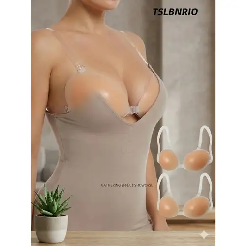 invisible bra for backless dress Adhesive Bra Strapless Sticky Reusable Invisible Push up Wing-Shape Silicone Bra for Backless Dress