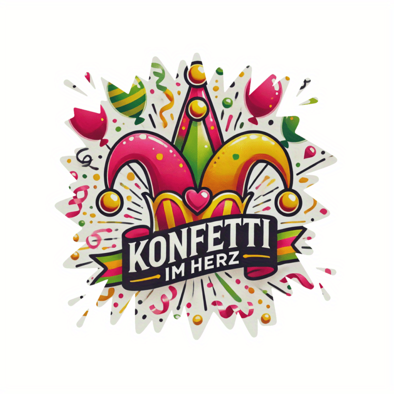 E-shop Ein farbenfroher Karneval Narrenhut Aufbügler – ein waschbares Wärmeübertragungs-Aufkleber, ideal für Kleidung, mit einem lebendigen