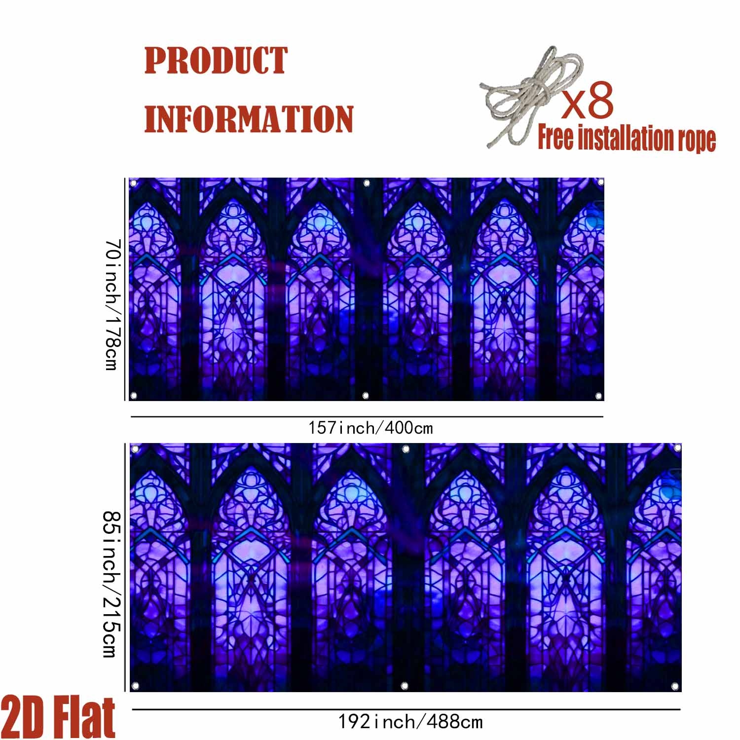 TEMU 2D Plat 1- QD_VIVIOS Gothic Raamprint UV Reactief Buiten Fluorescerende Garagedeur Banner Patio Decor Buiten Decor Blacklight Garagedeur Banner