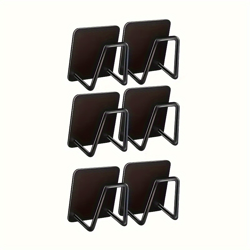 TEMU 6 pezzi/Set Ganci da Cucina in Acciaio , Porta Taglieri e Coperchi per Pentole - Autoadesivi Resistenti, Senza Giunture, Impermeabili, Clip per