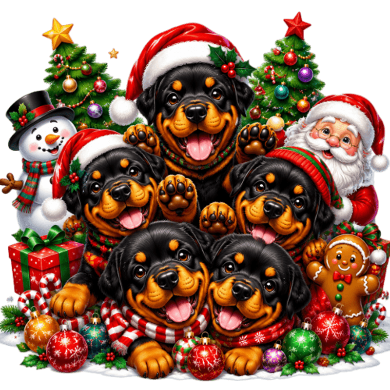 TEMU 2d Flat, 1pc 2d Flat Pattern, Christmas Window Cling Electrostatic Sticker, Window Decal, Glass Decal, Window Appliqué, Rottweiler Dog Christmas