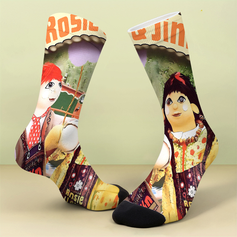 TEMU A Pair Of Printed Socksvibrant ' & Jim' Adventure Sockssoft, Comfortable, And Breathable, A , Cute, And Crazy Gift Suitable For Daily Wear Such