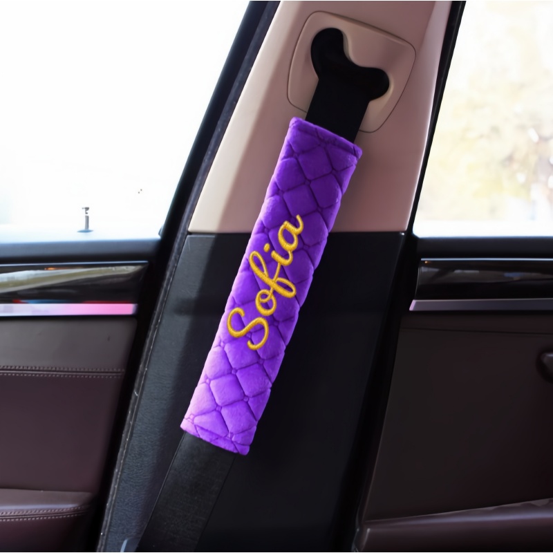 TEMU de para coche de felpa bordada personalizada, bordada universal para todas , cubierta y cómoda, que mejora de conducción, adecuada para la