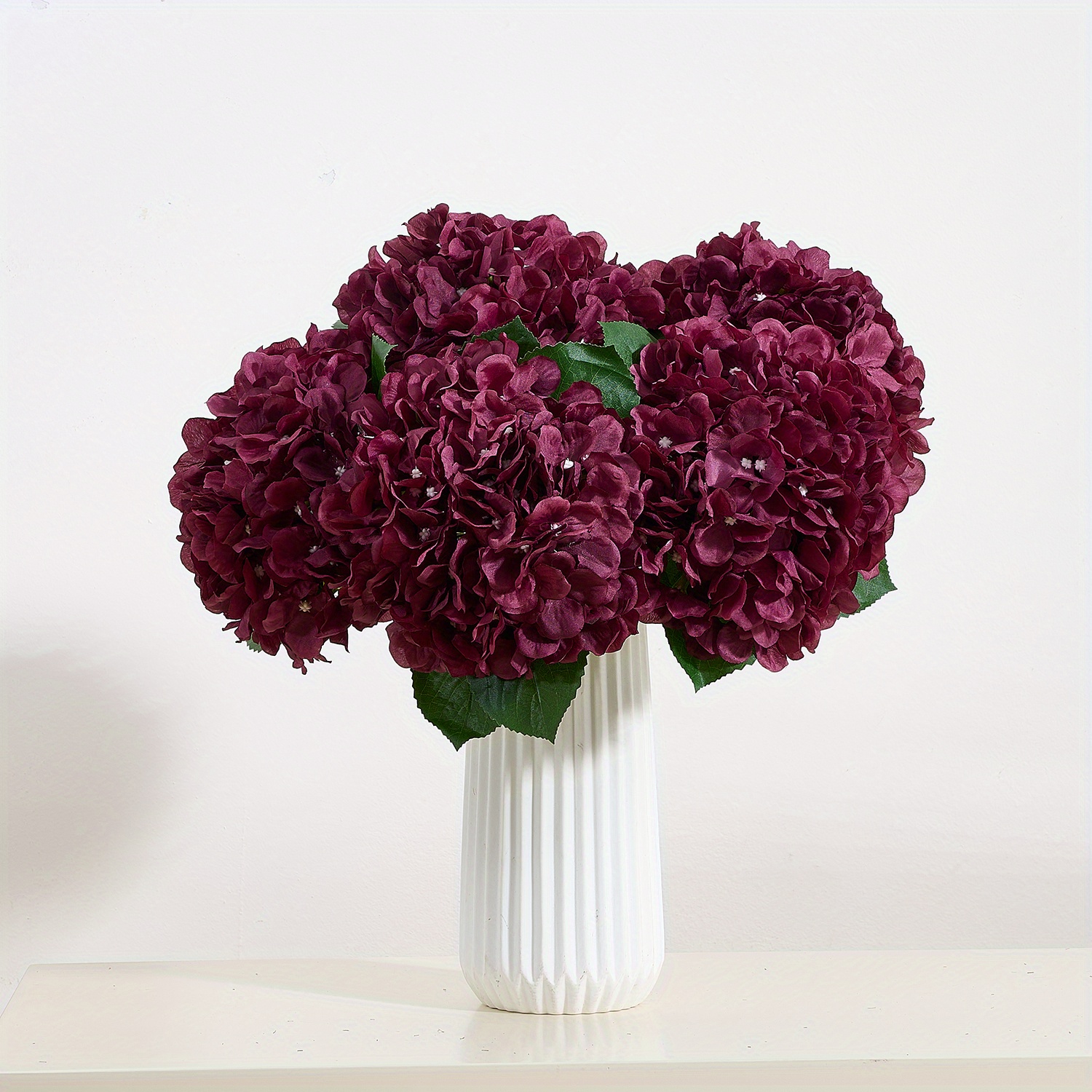 E-shop 6 Stück Hortensien Künstliche Blumen, lebensechte Blumen, Hochzeit Heim Party Deko Baby Shower Tischdeko Mittelstück Voll Künstliche Hortensien