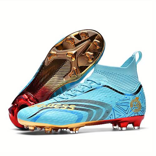sneakers mens professional competition training shoes non slip ag spikes shoes breathable high top boots soccer shoes lovers outdoor lawn light boots cleats