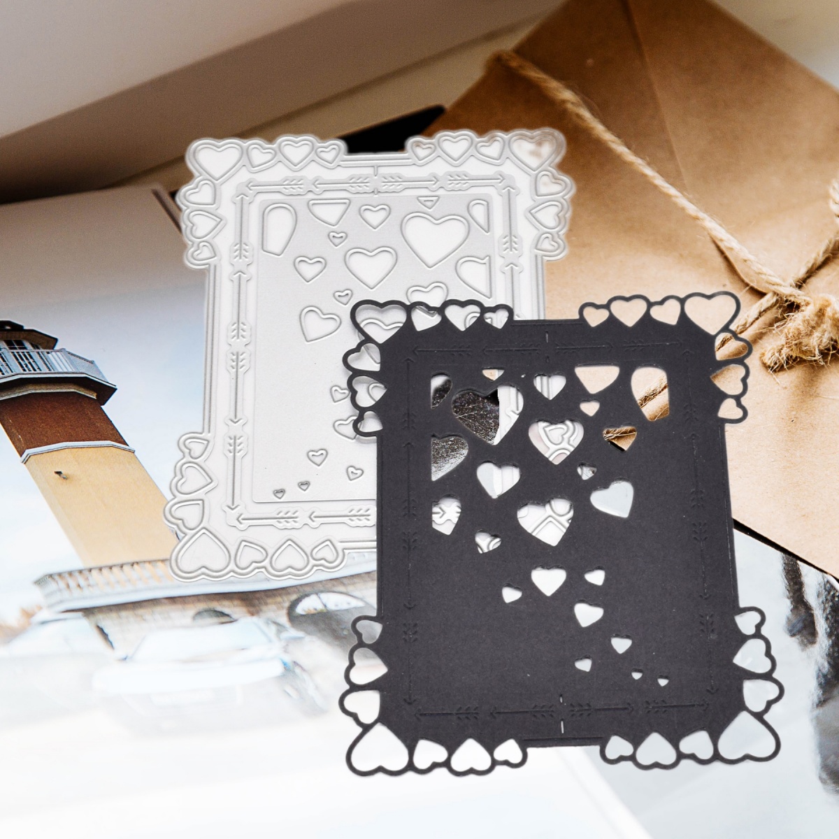 Fustelle per pagine in pizzo per realizzare cartoline, modellini per
