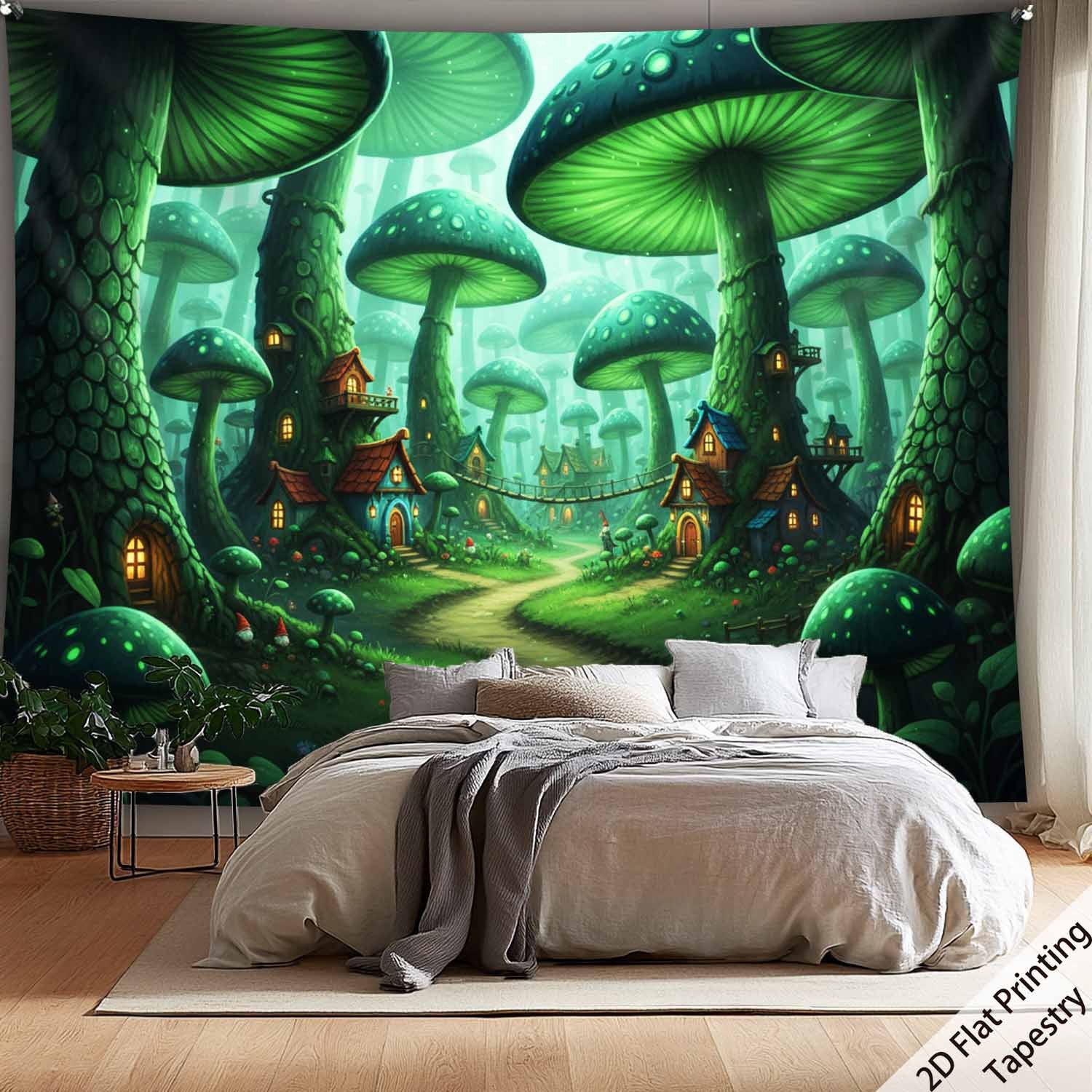 Tenture murale forêt champignons décoration murale hd_voghion.com