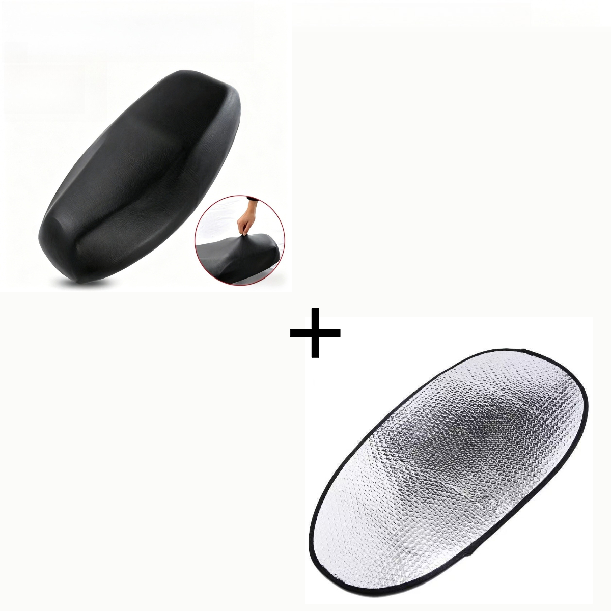 TEMU 2pcs Upgraded Motorcycle Seat Cover, High-elastic Pu Leather, Dust-proof, Uv-resistant, Thickened Wear-resistant Protector, Scratch-resistant,