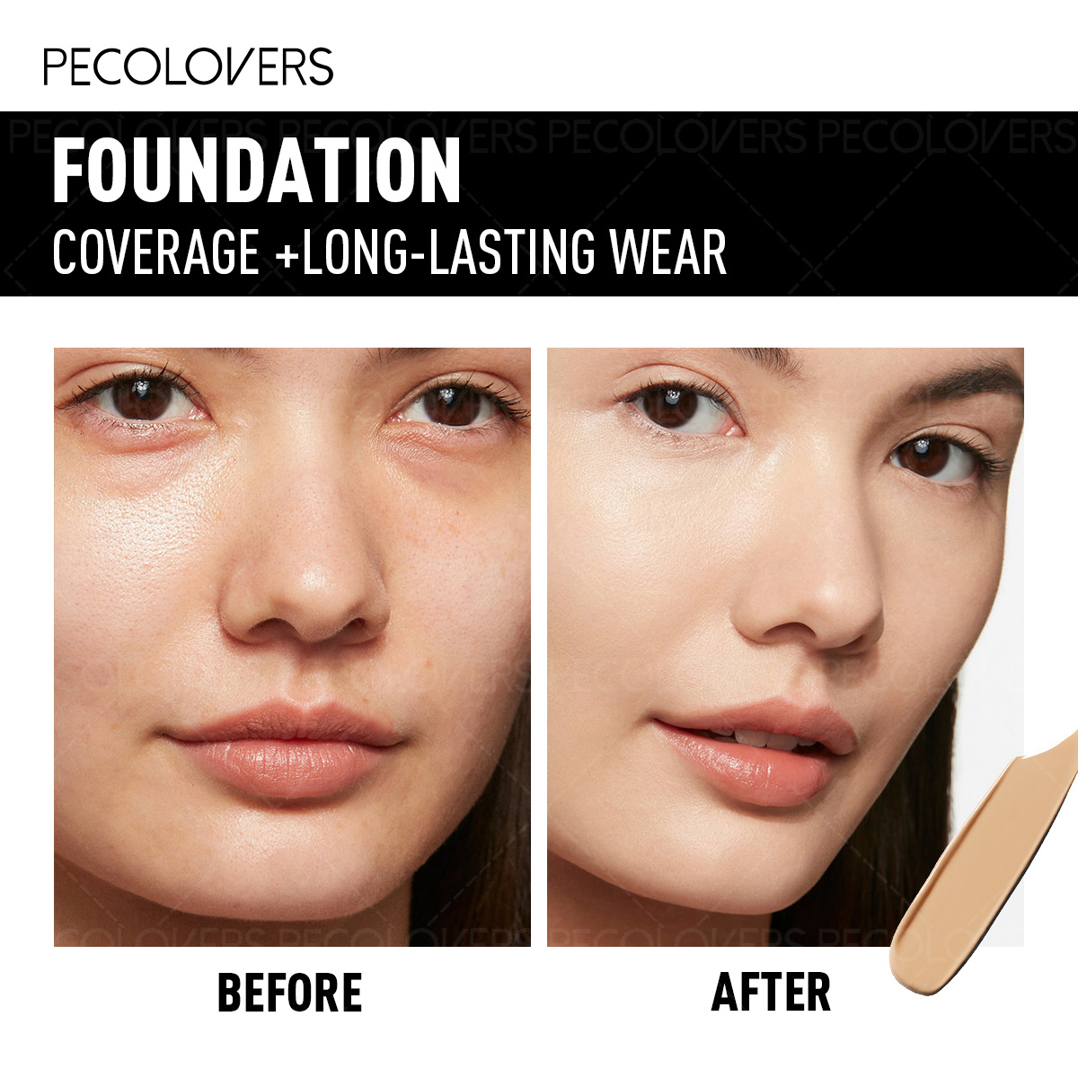 1pc Waterproof Foundation Liquid with Long-Lasting Matte End Coverage for Flawless Natural Complexion, Longwear Holiday Cosmetic | Beauty Enthusiasts | Sleek Bottle Design | Portable Travel Makeup