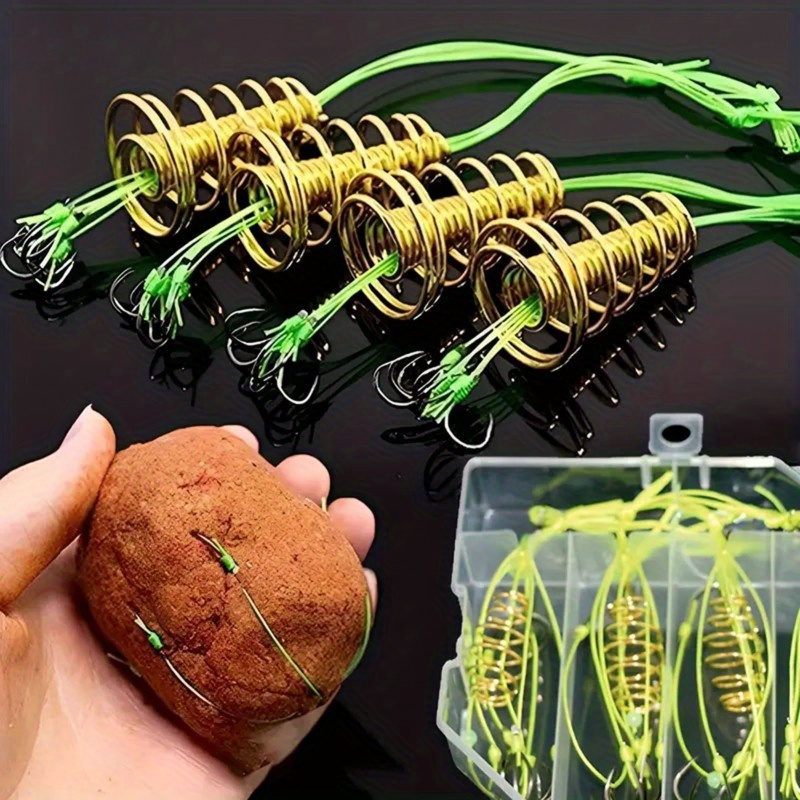 10-Pack Spring Sinker Carp Fishing Feeders – 6 Wire Swim Feeders, Black