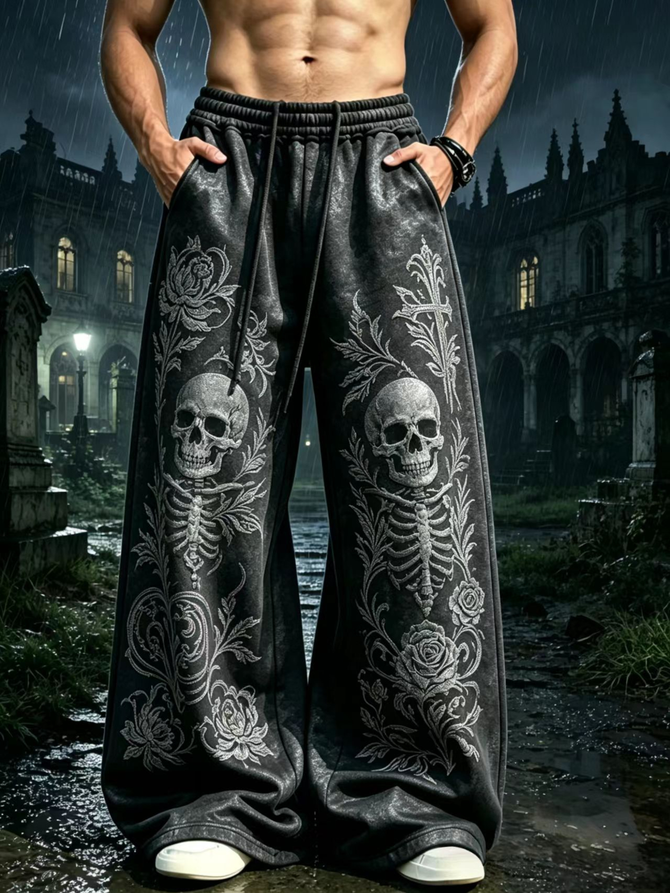 skull pants sold on Temu United States