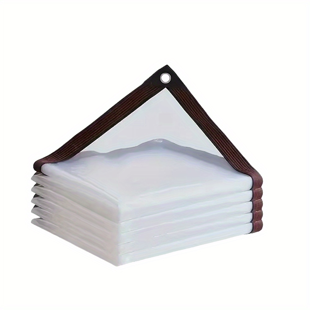 TEMU Newest Transparent Waterproof Tarp With Seal - Rainproof Outdoor Garden Cover For Patio, Chicken Coops, Porch Awnings And Camping