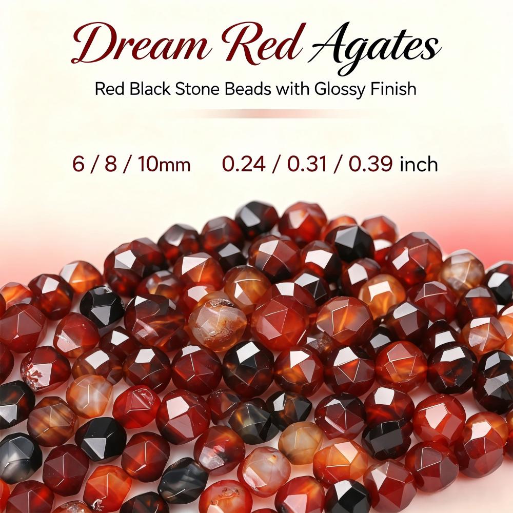 Natural Red Agate Beads for Handmade Jewelry Making