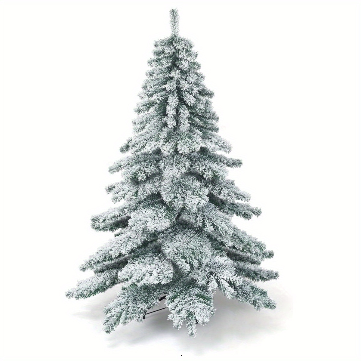 Image of Flocked Christmas Tree 180cm, Artificial Snow Christmas Tree With 657 Branch Points And Iron Feet