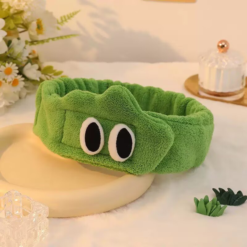 TEMU 1pc - Adorable Plush Headband With Big Eyes For Hair Washing, Ideal Application And Cleansing, Hair Accessory For Face Care And Styling, Trendy
