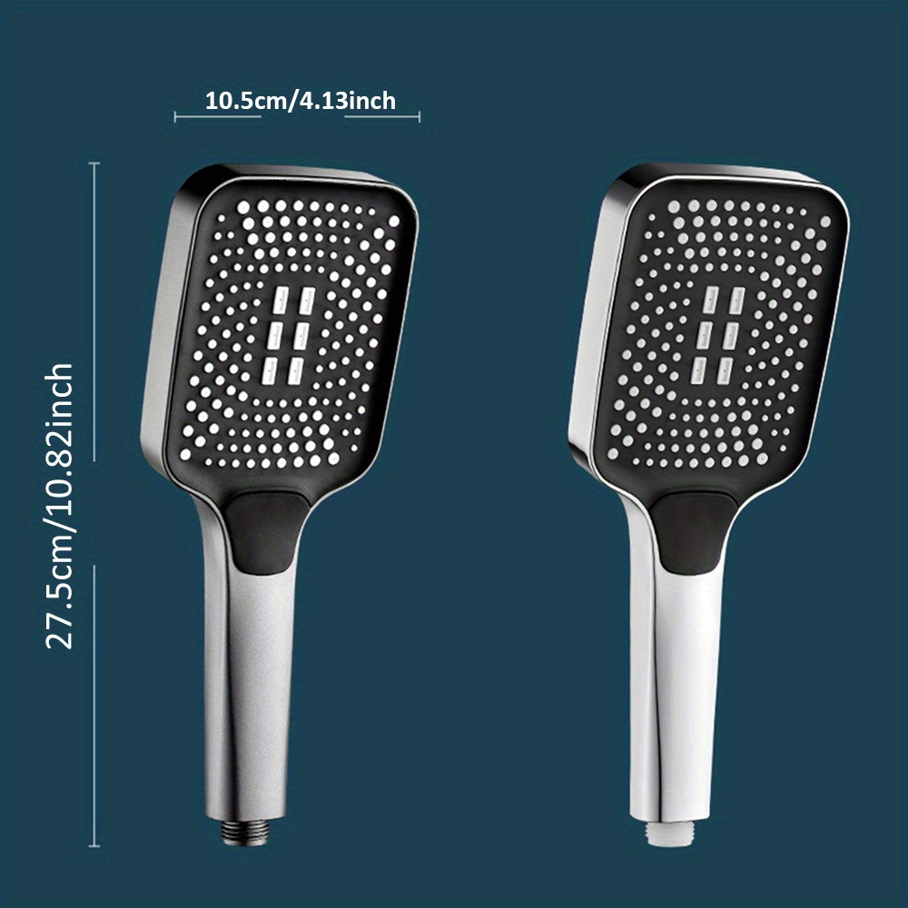 3-Gear Pressurized Shower Head with 2M Hose