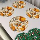 Tovaglietta Autunnale con Stampa e Ghianda - Decorazione per del Ringraziamento, Resistente in Poliestere da Cucina o Salotto nei Colori Marrone dell . Lavaggio a