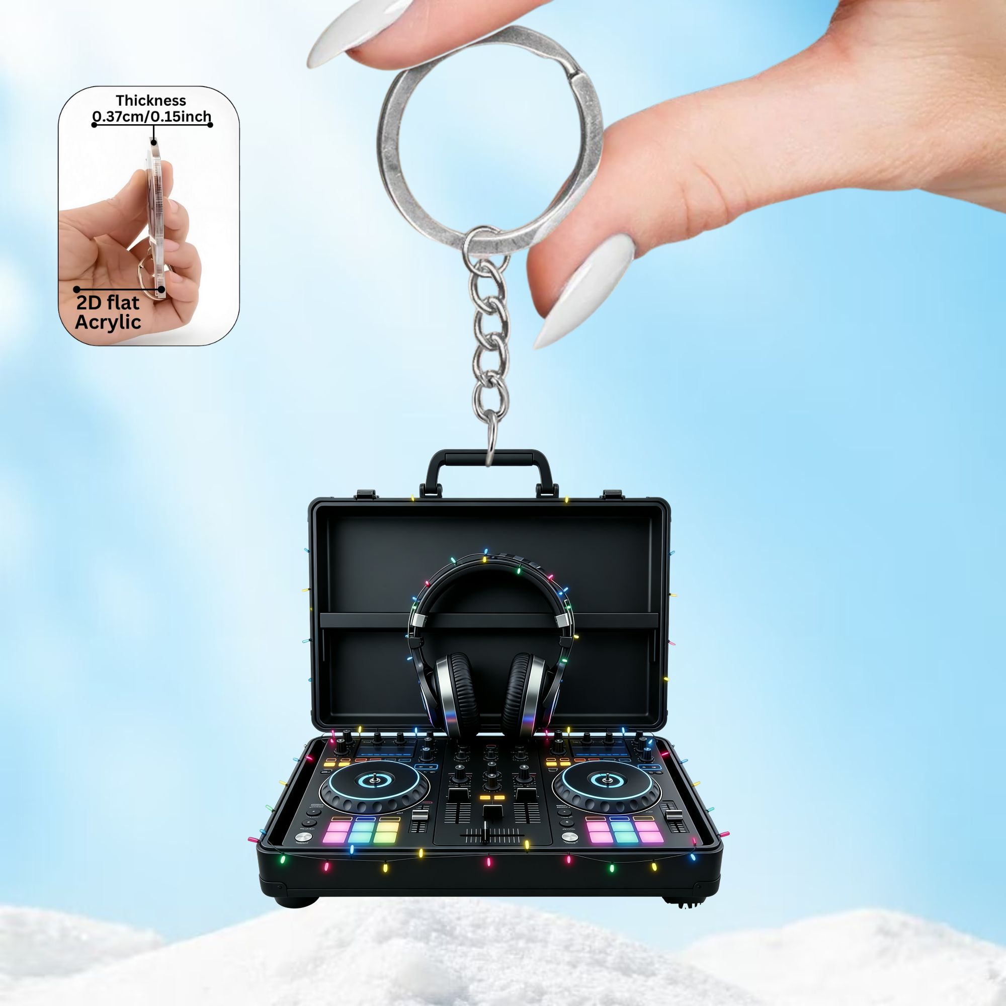 TEMU [2d Flat] [2d Flat] [2d Flat] 1pc/5pcs 2d Flat Dj Equipment Theme Acrylic Keychain | Suitable For Backpack And Car Key Decoration, Holiday Party