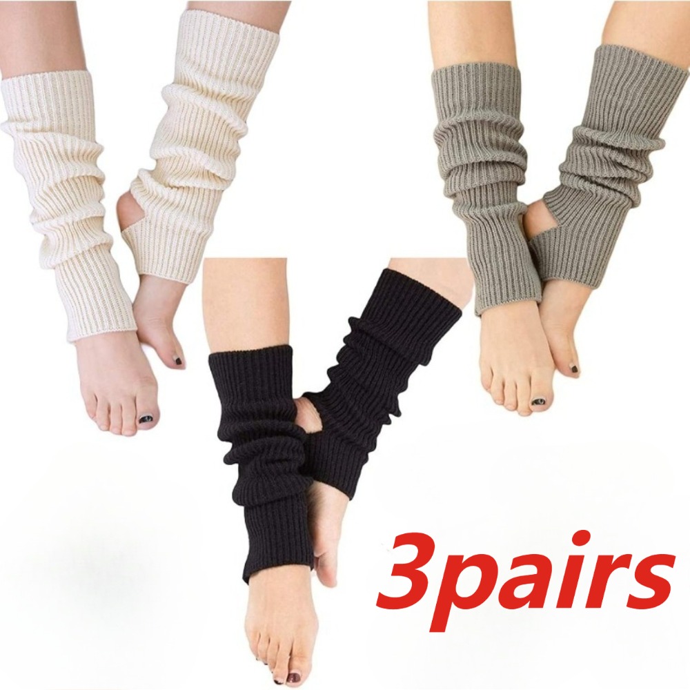 E-shop 3 Paar neue Damensocken – Modische Yoga-Socken, Fitness-Socken, zehenlose Trainings-, Tanz-, wärmende Socken, elastische, rutschfeste, lässige,